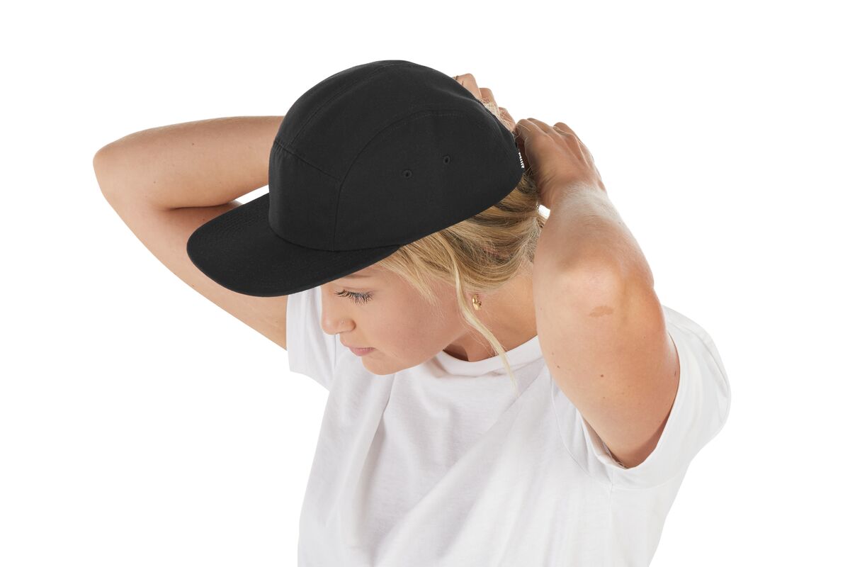 recycled-poly-flat-brim-5-panel-hat-l9 WebPDP-HAT003002_Recycled_Poly_Flat_Brim_5Panel_Hat_Black_Studio_Harper_Studios_0723_Side_4__HAT003002OS.jpg