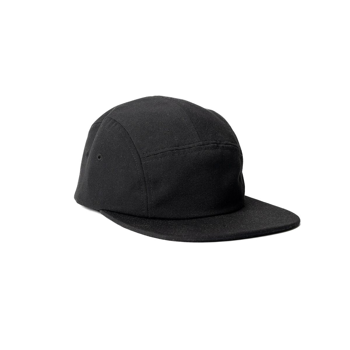 recycled-poly-flat-brim-5-panel-hat-l9 Web_PDP-FlatBrim5PanelHat_Studio_Front_Black.jpg